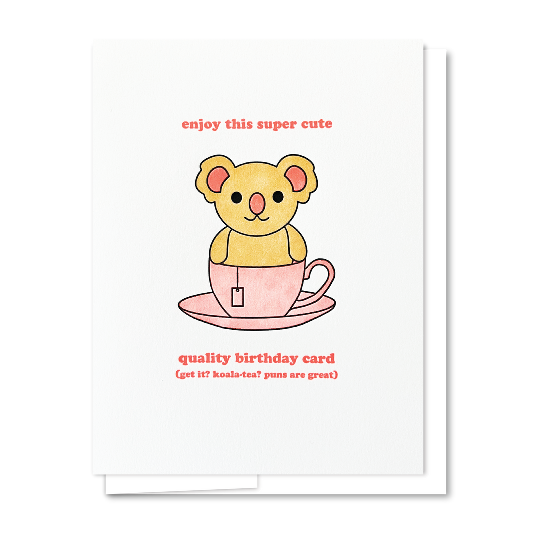 Koala Birthday - Letterpress Greeting Card