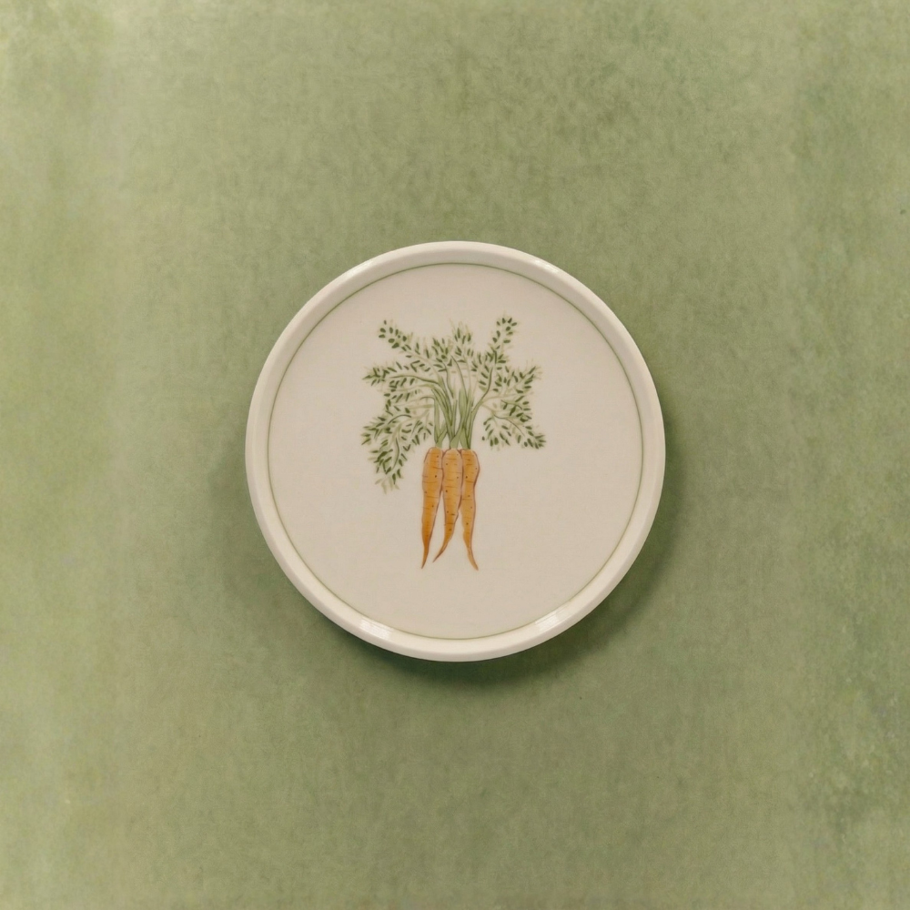 Carrot Appetizer Plate with Lined Border