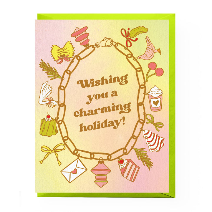 Charm Bracelet Holiday Card: Single card