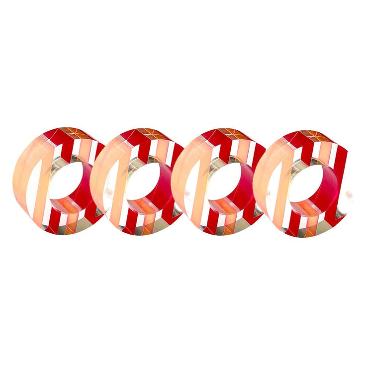 Napkin Rings - Set of 4: Yellow-Orange / Square