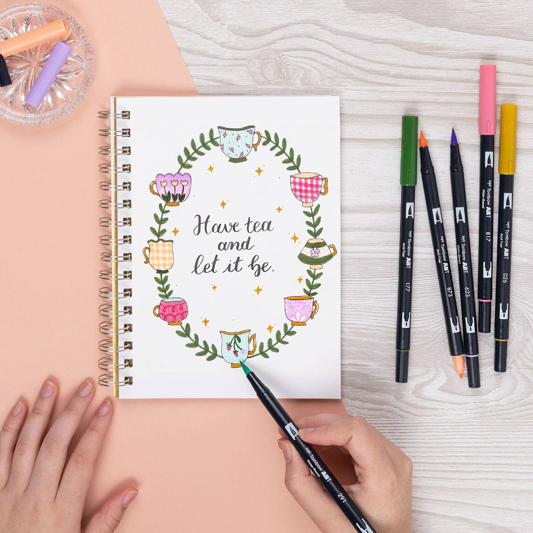Dual Brush Pen Art Markers: Teatime 6-Pack