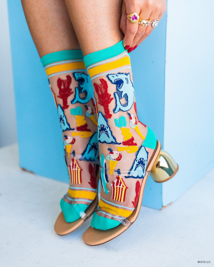 NEW STYLE: JAWS 50th Anniversary Sheer Crew Sock