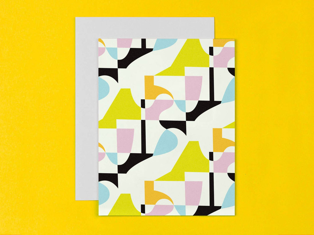 Day Tripper Abstract Pattern Blank Card