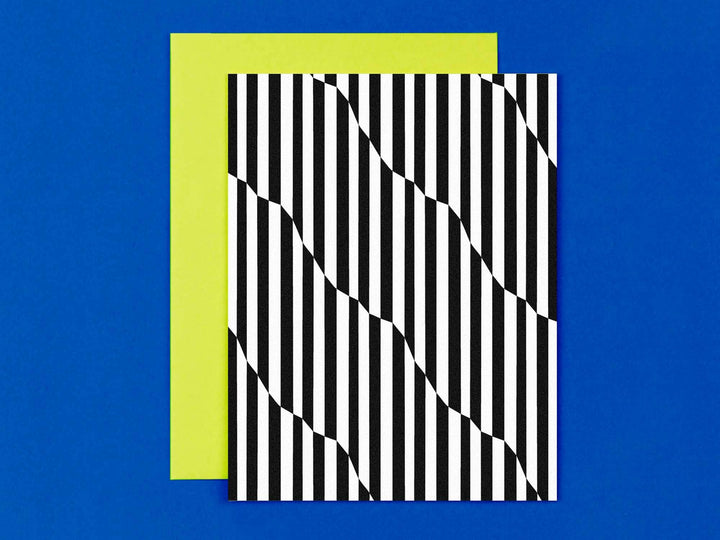 Stripped Black & White Blank Pattern Card