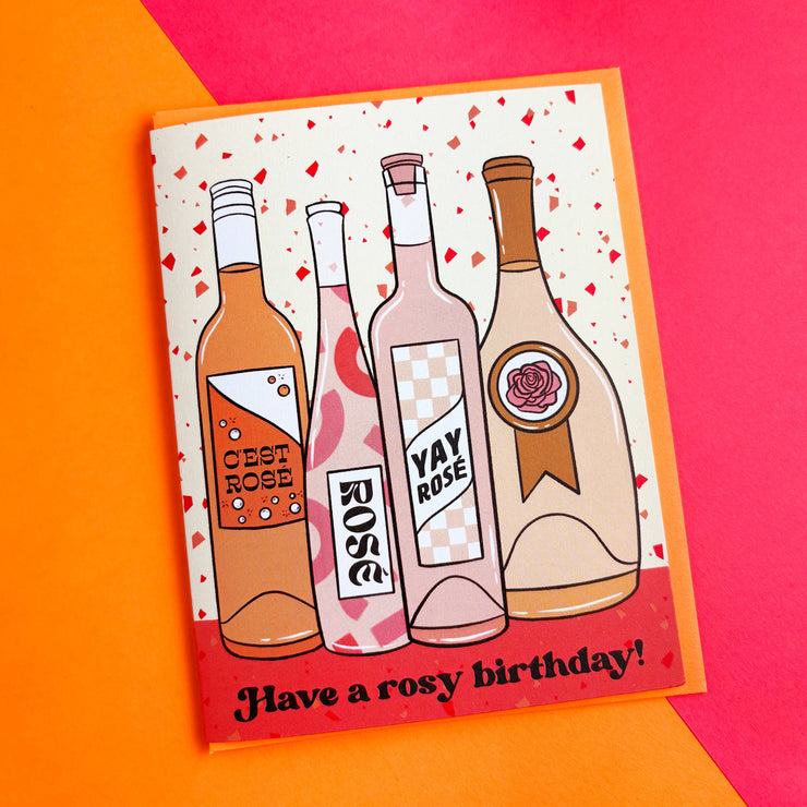 Rosé Wine Birthday Card