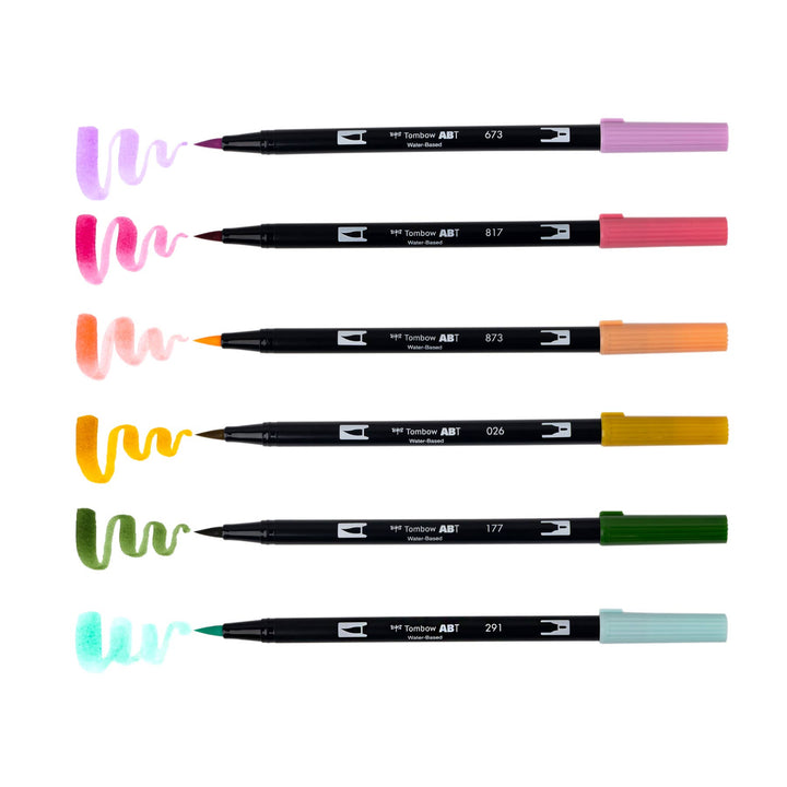 Dual Brush Pen Art Markers: Teatime 6-Pack