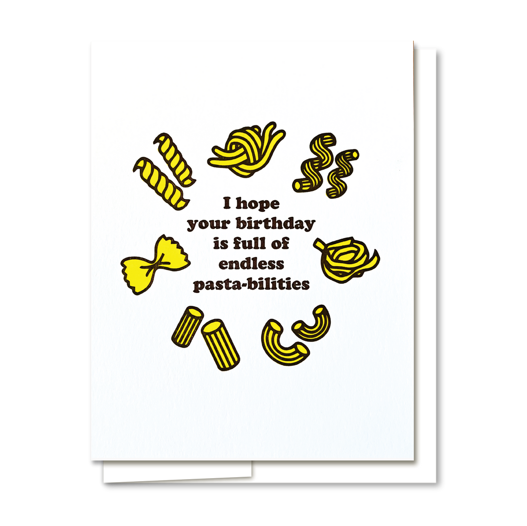 Pasta Birthday - Letterpress Birthday Card