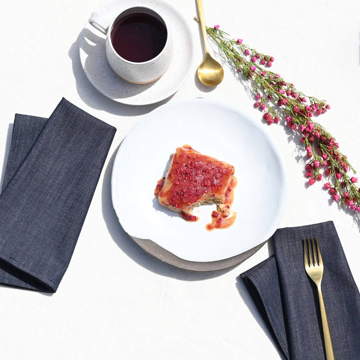 Dark Denim Linen Napkins | Set of 4