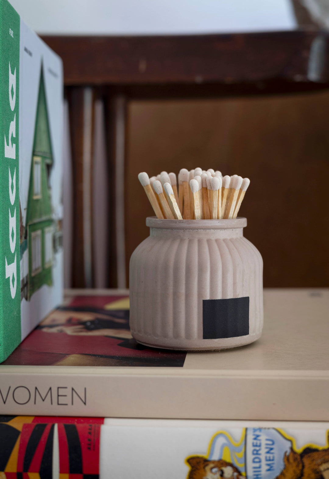 Apothecary Match Holder- Long Matches: Pink