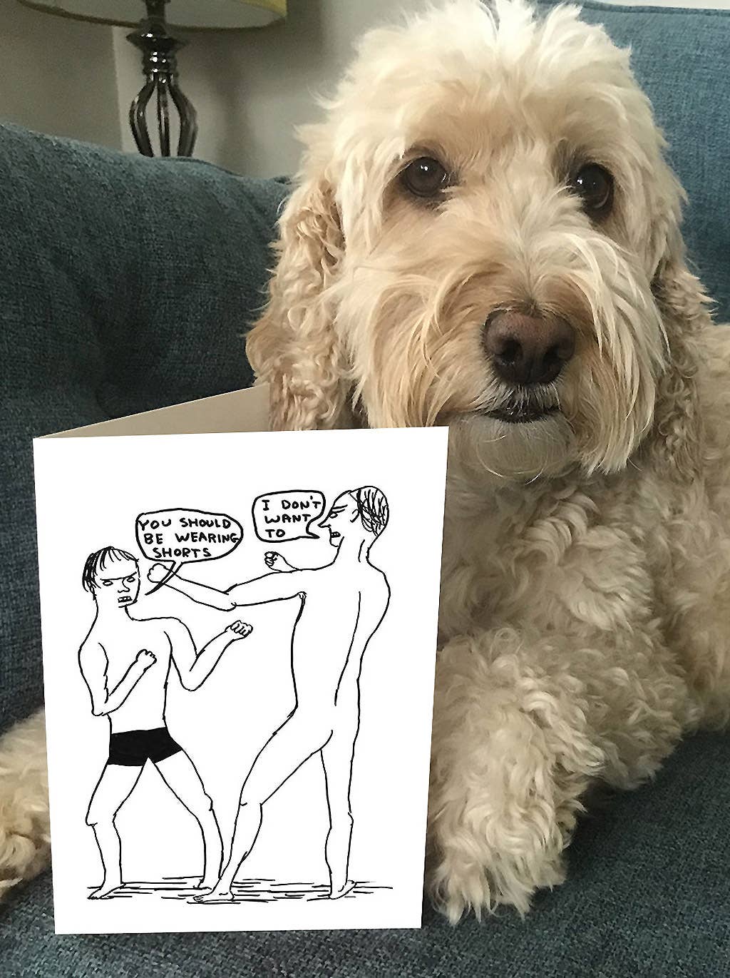 David Shrigley Card Wearing Shorts