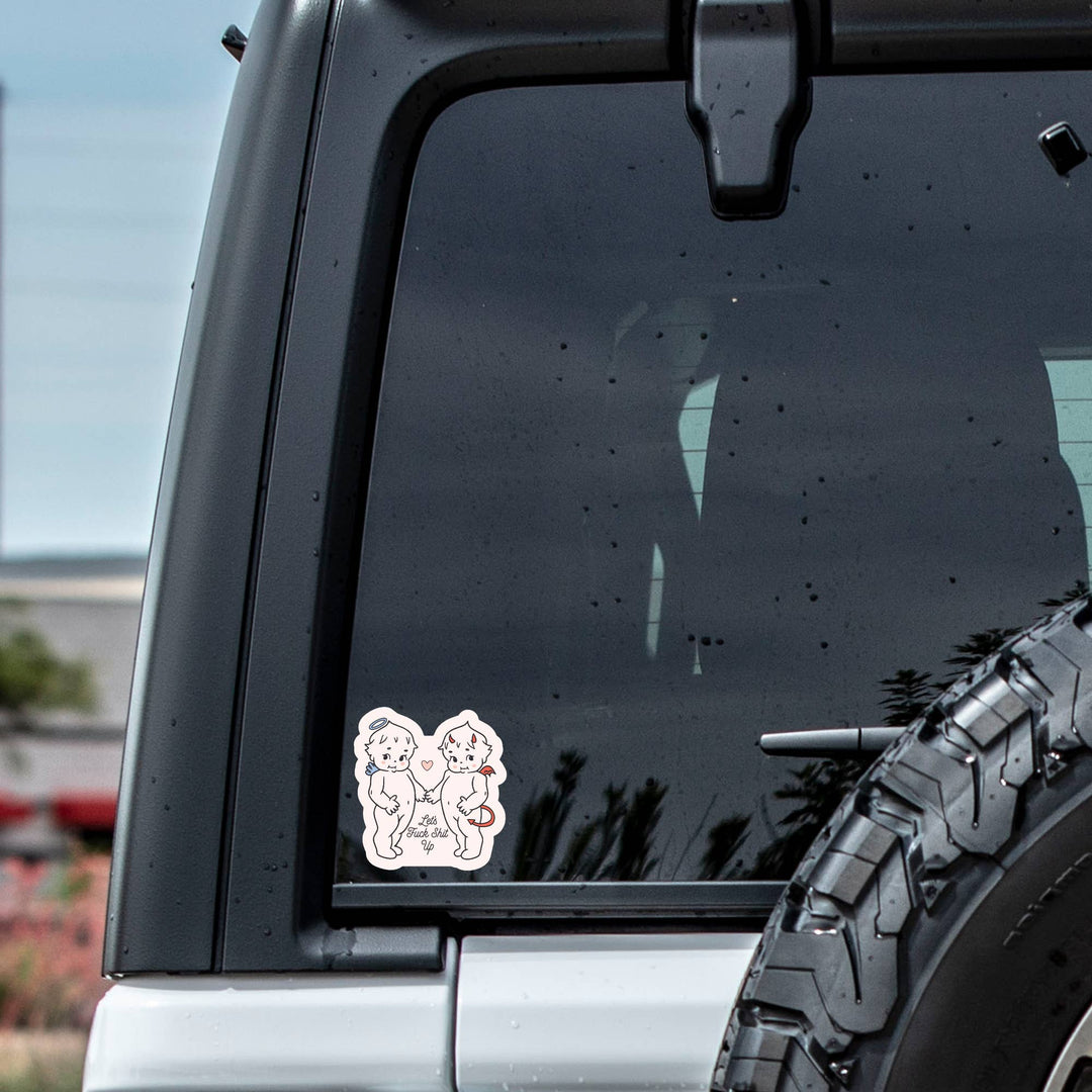 Angel Devil Cute Swear High Quality Vinyl Sticker