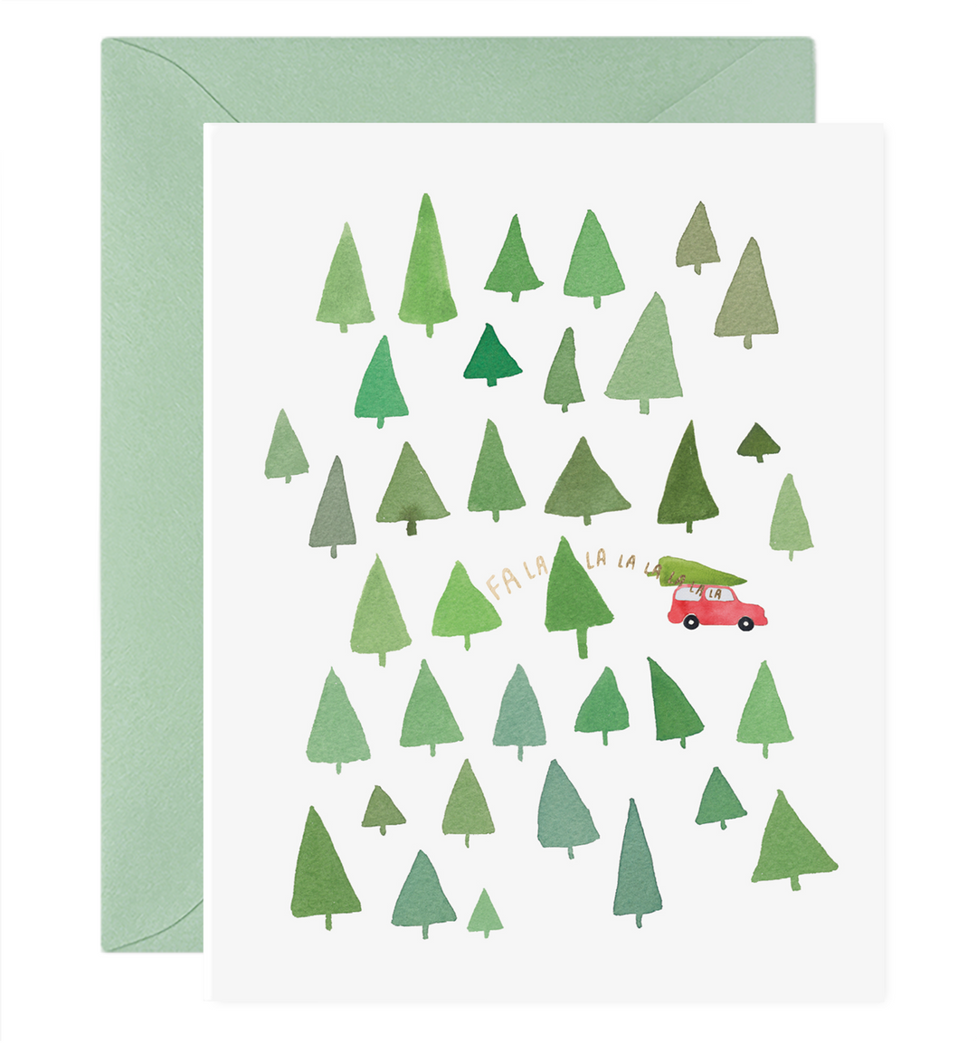 Fa La La La La Trees Christmas Card