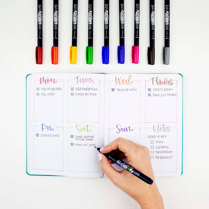 Fudenosuke Colors Calligraphy Brush Pens 10-Pack
