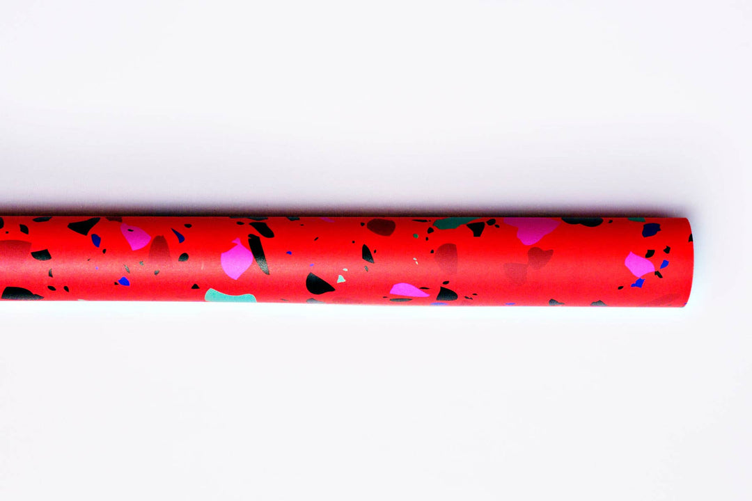 Red Terrazzo Flat Gift Wrap