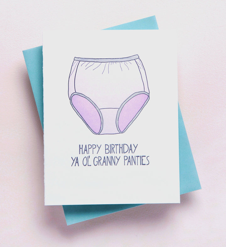 Granny Panties Birthday - Greeting Card - funny card for her