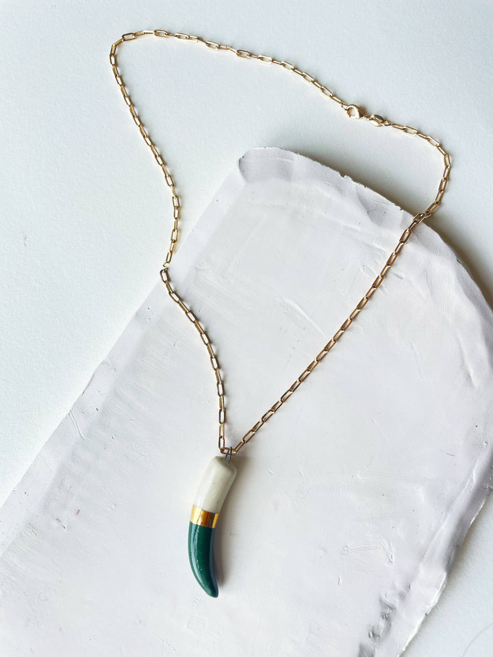 Shark tooth necklace: Lime Green