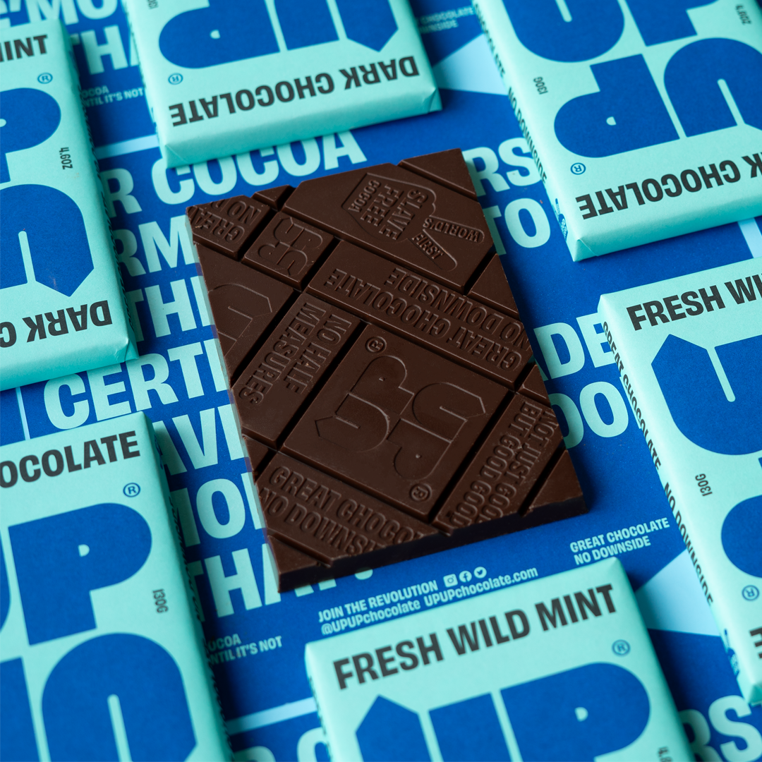 UP & UP Chocolate: Fresh Wild Mint Dark Chocolate Bar