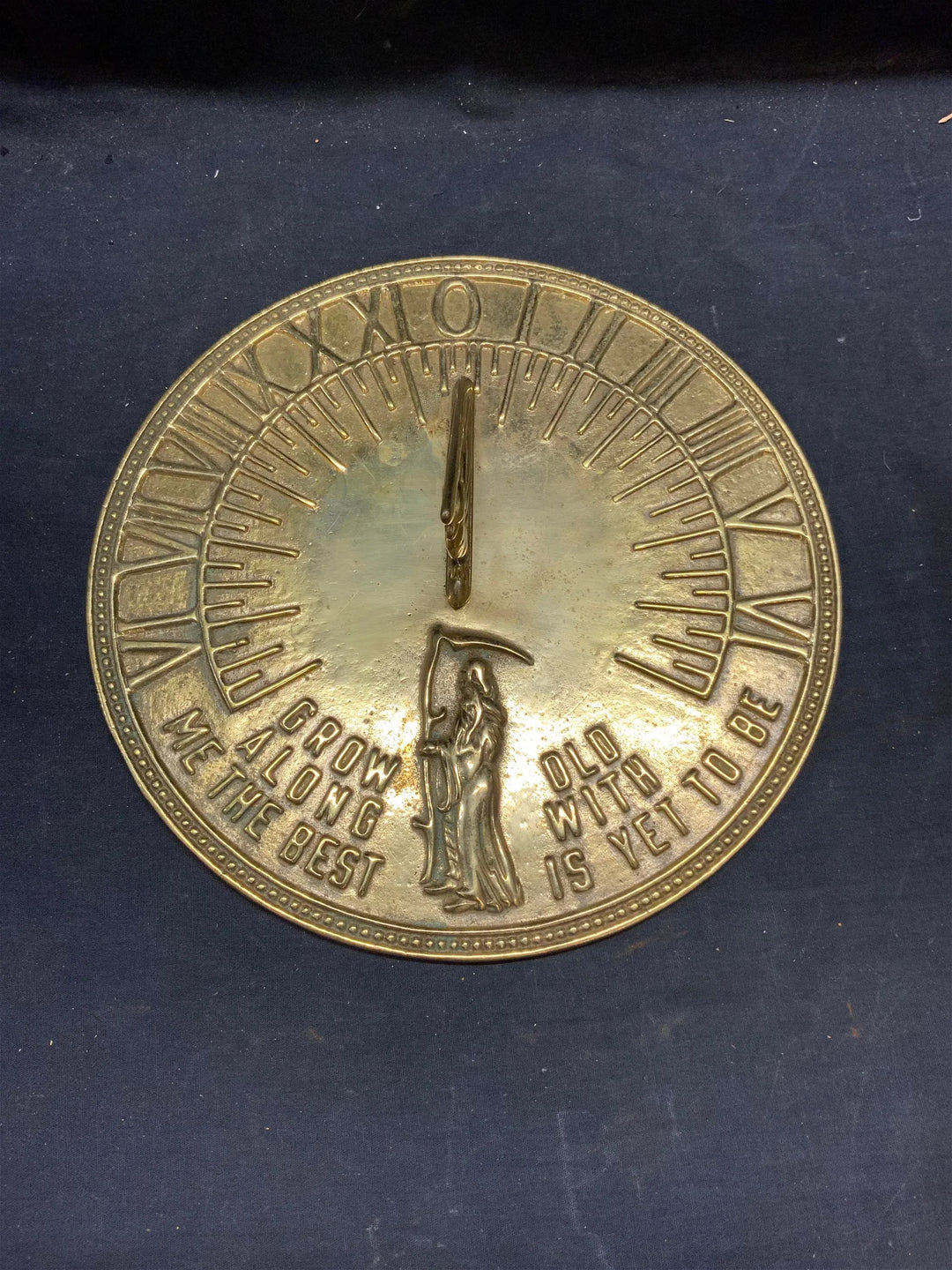 Heavy Brass Grim Reaper & Bird Sundial