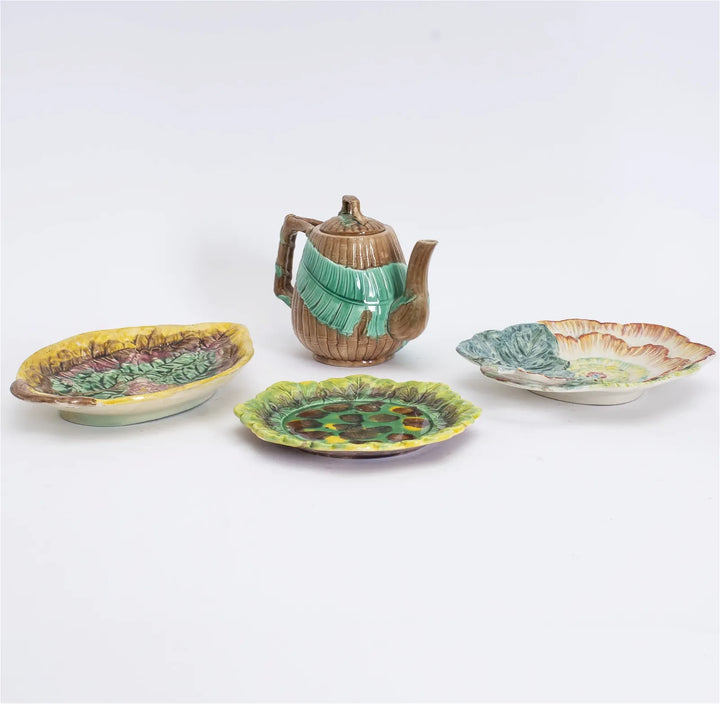 Group of Majolica Table Articles