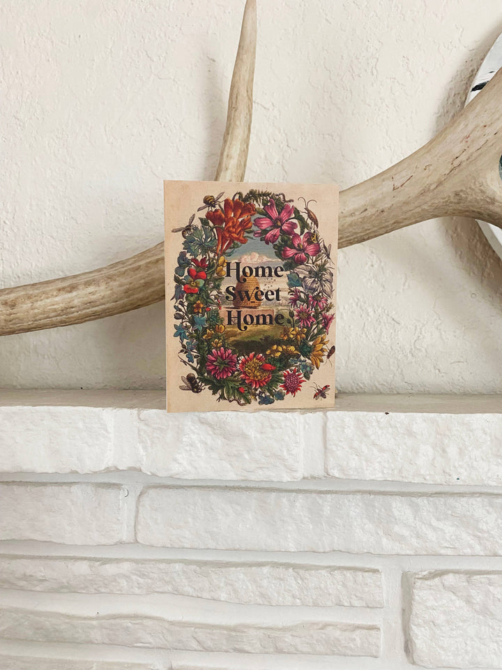 Home Sweet Home Cute Beehive Flowers Card - Love