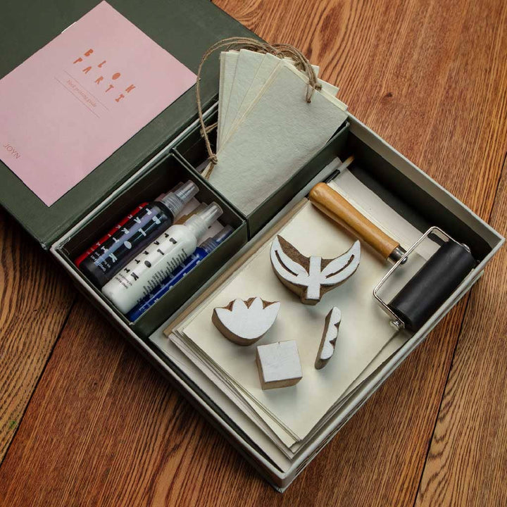 BLOK PARTI Block Printing Kit - Tulip Print Stationery Set