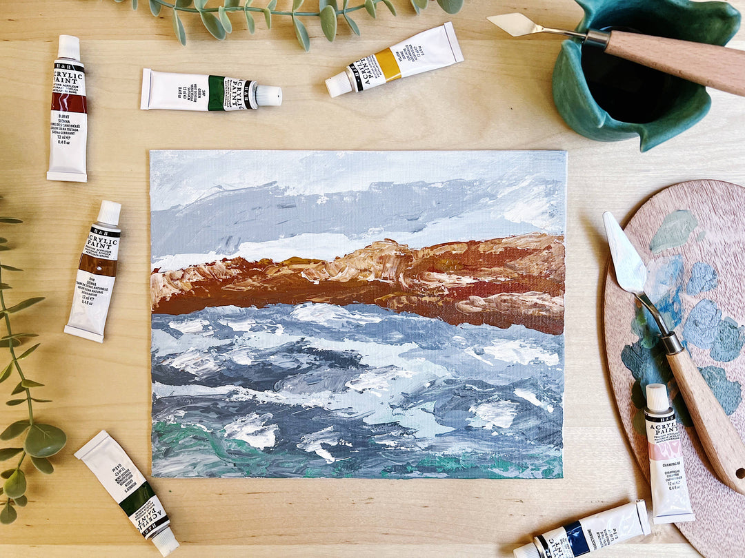 Coastal Cliffs: Palette Knife Painting Kit