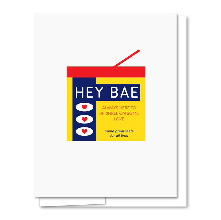 Hey Bae - Letterpress Funny Love Card