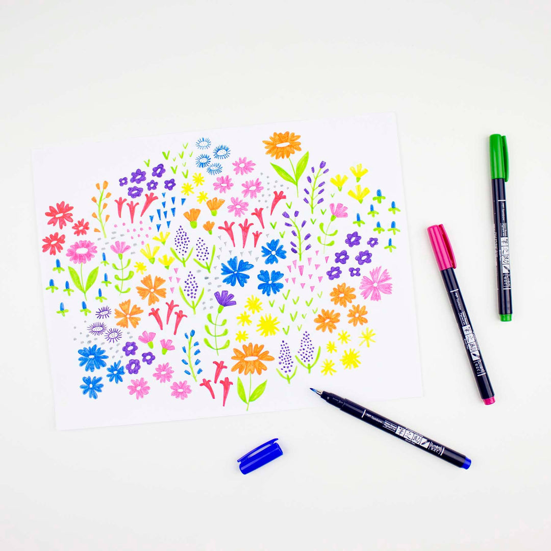 Fudenosuke Colors Calligraphy Brush Pens 10-Pack