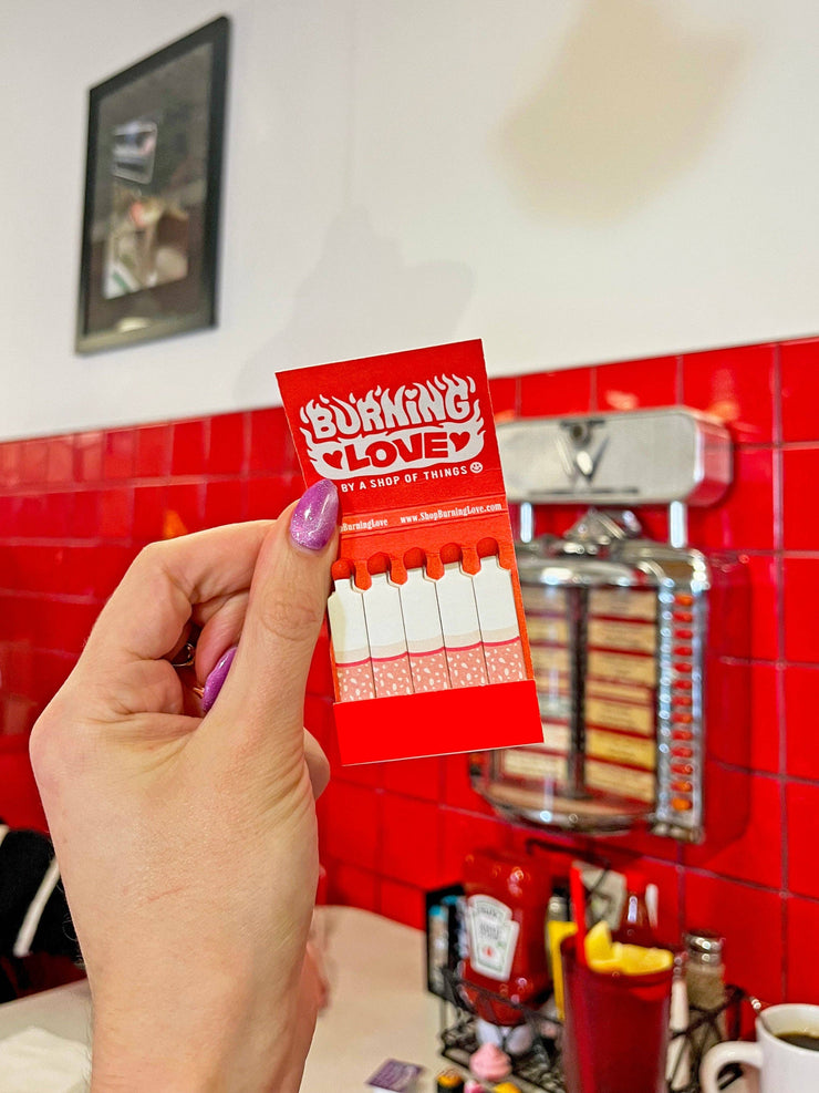 Cigarette Matchbook "Burning Love"