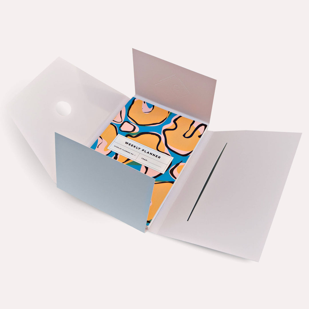 Overlay Flowers No. 1 Lay Flat Undated Weekly Planner Book