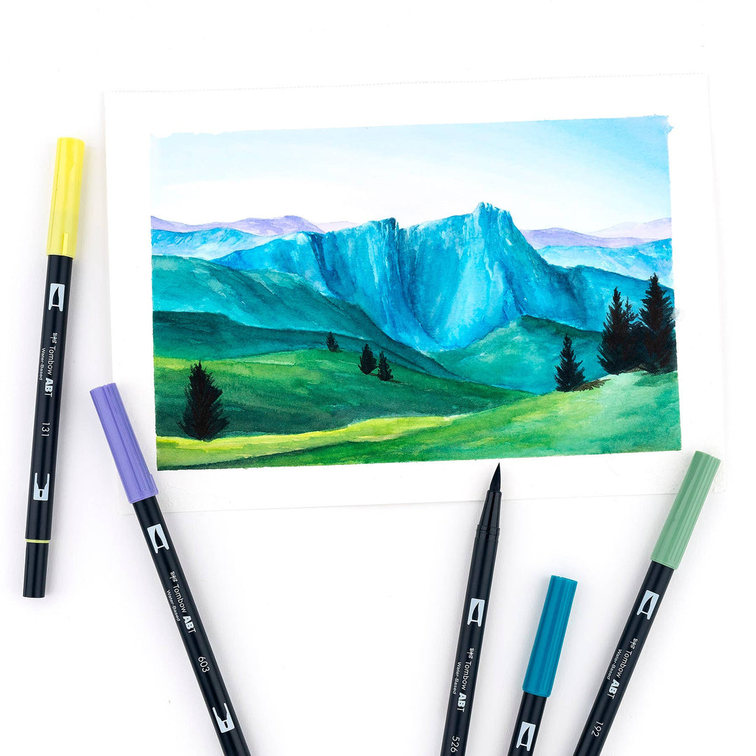 Dual Brush Pen Art Markers, Landscape, 6-Pack