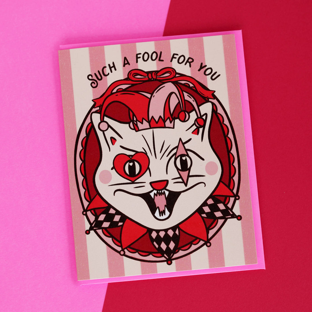Cat Jester Love Card