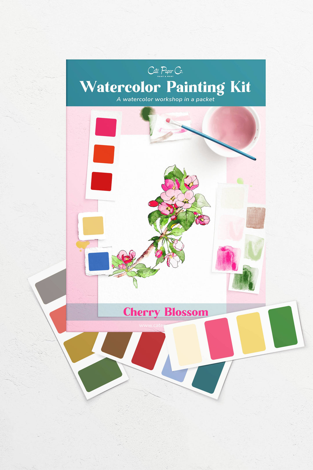 Cherry Blossoms watercolor painting kit