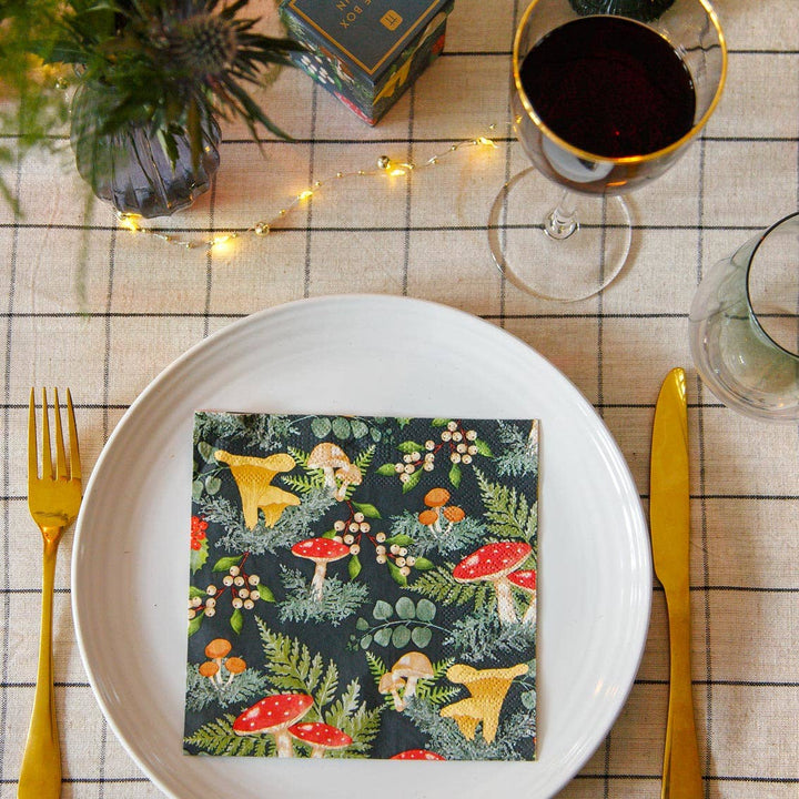 Mushroom Christmas Napkin 20 Pack