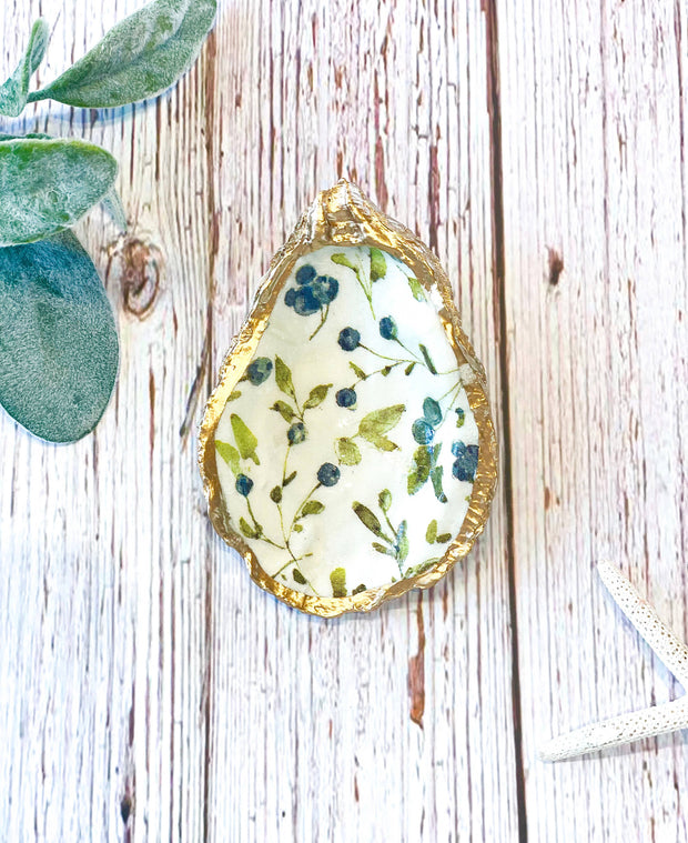 Wild Blueberries Oyster Trinket Dish