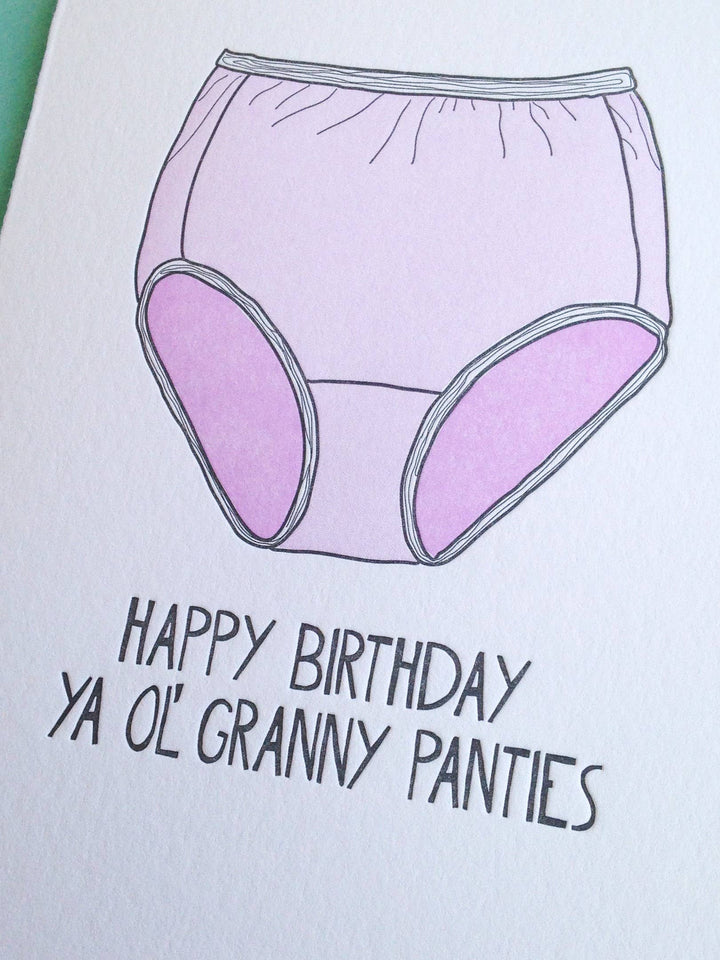 Granny Panties Birthday - Greeting Card - funny card for her