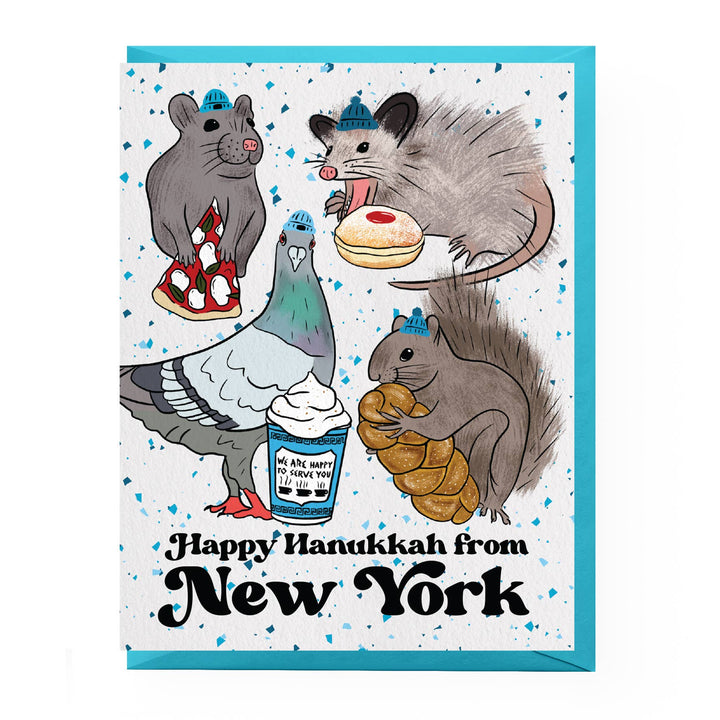NYC Animal Hanukkah Card: Single card