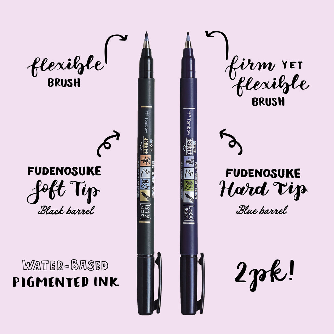 Fudenosuke Calligraphy Brush Pens Set of 2