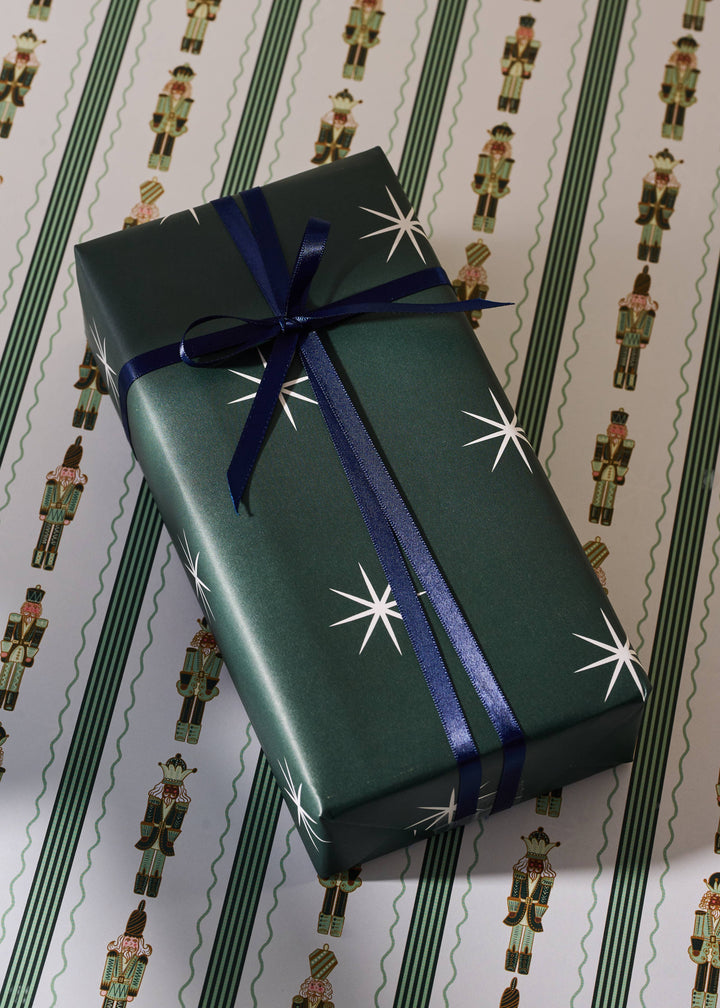 Nutcracker Stripe Stars Double Sided Gift Wrap | 3 Sheets