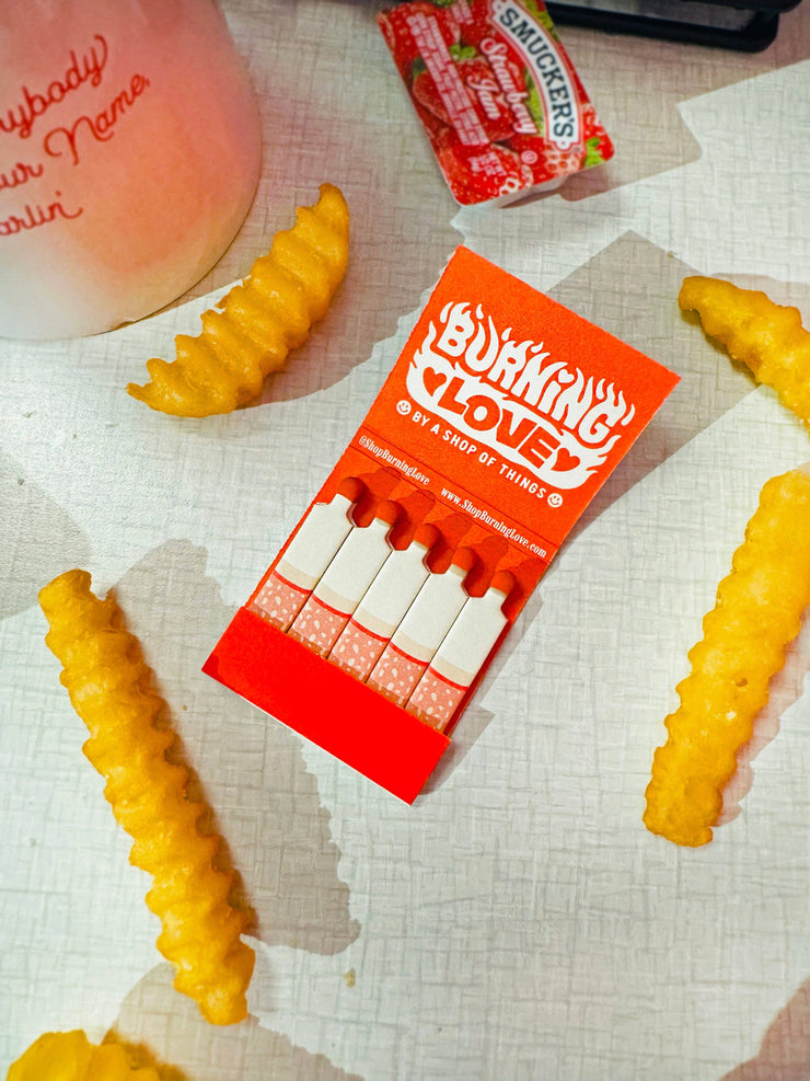 Cigarette Matchbook "Burning Love"