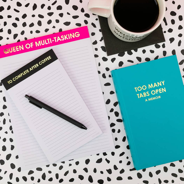 To Complete After Coffee - Lined Notepad - Perforated Sheets - Black