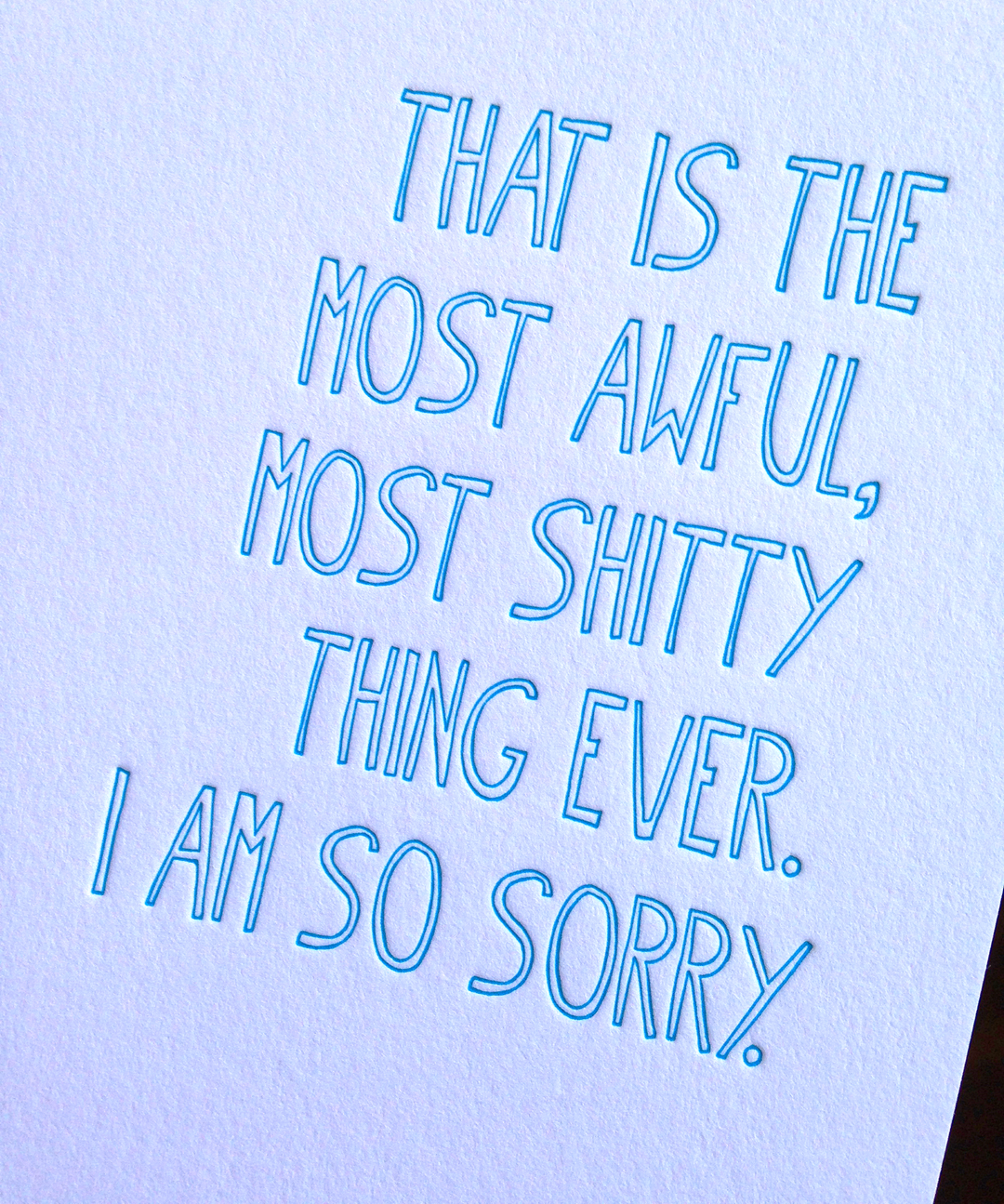 Awful Shitty Thing - bereavement, sympathy greeting card