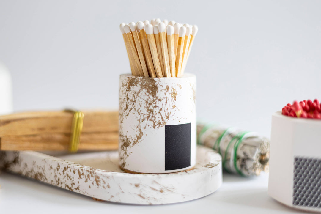 White Cylinder Striker 3 Piece Set w/ Palo Santo