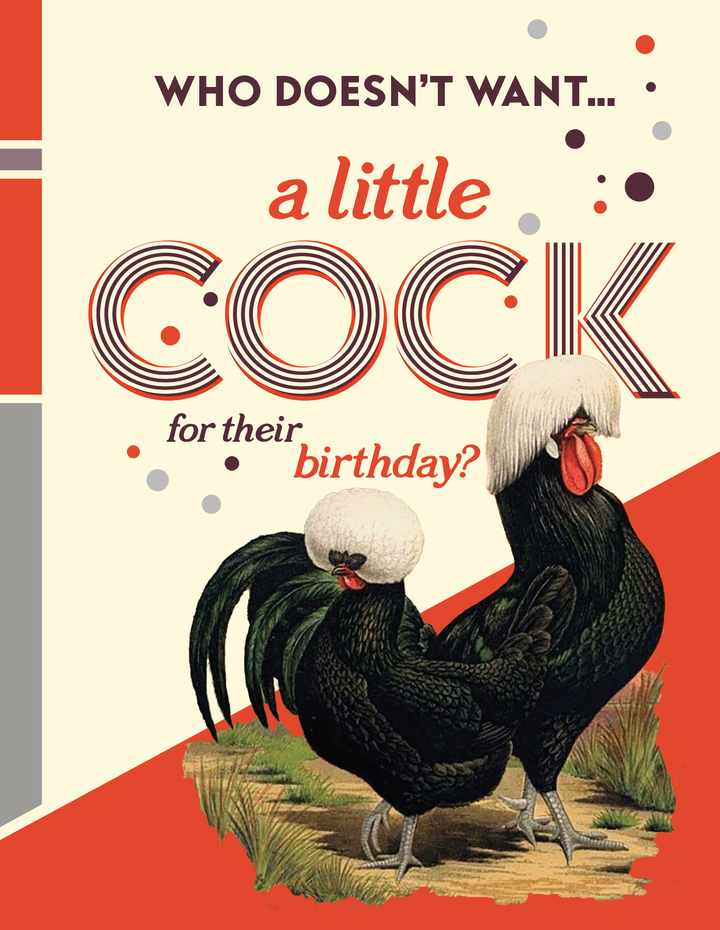 A LITTLE COCK Birthday card