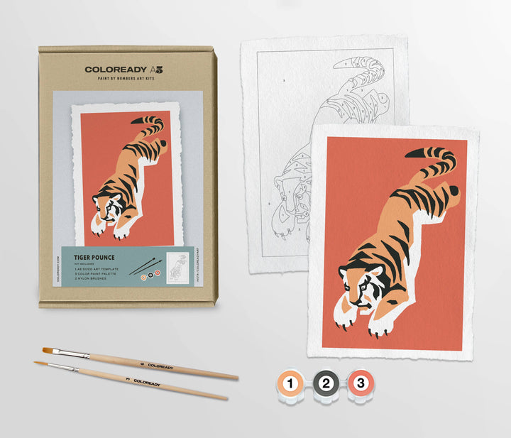 Tiger Pounce | Modern Paint By Numbers Kit