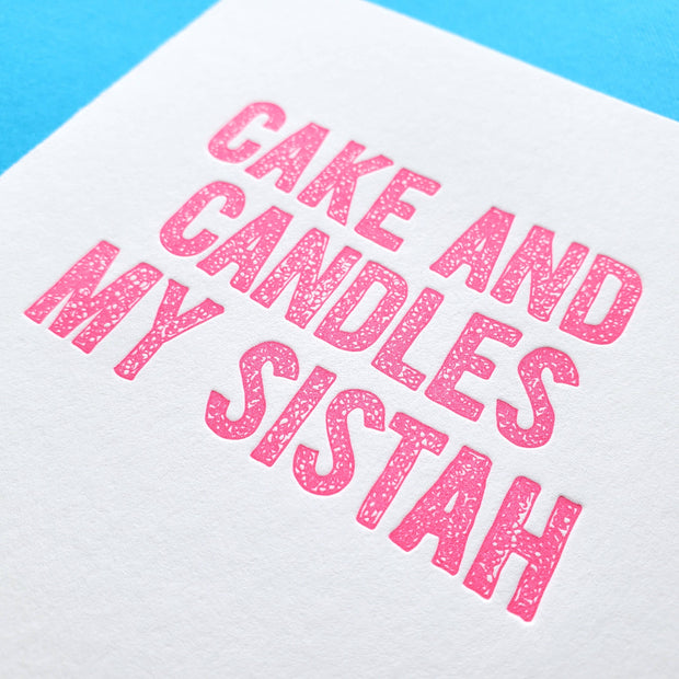 Cake and Candles my Sister - card for friend, soul sister