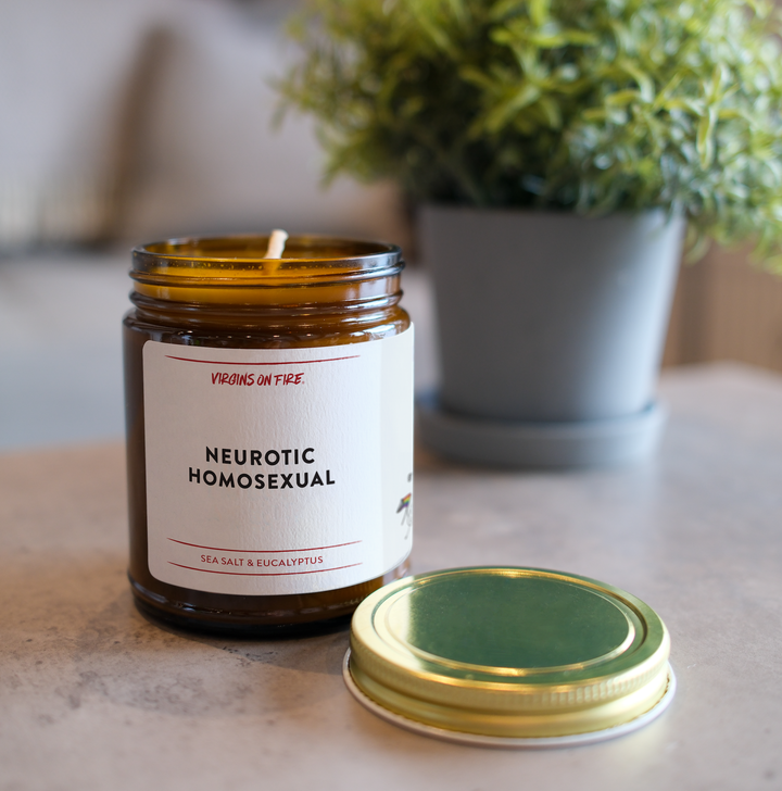 NEUROTIC HOMOSEXUAL (Sea Salt & Eucalyptus) Fun LGBTQ Candle
