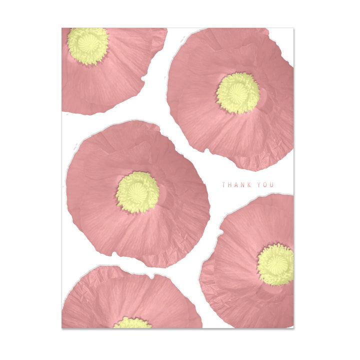 Brooklyn Pink And Yellow Poppies Thank You Card