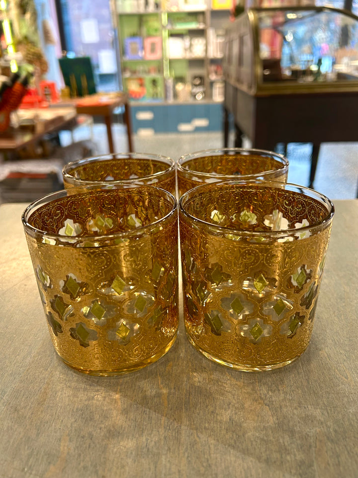 Vintage Gold Luster Glasses