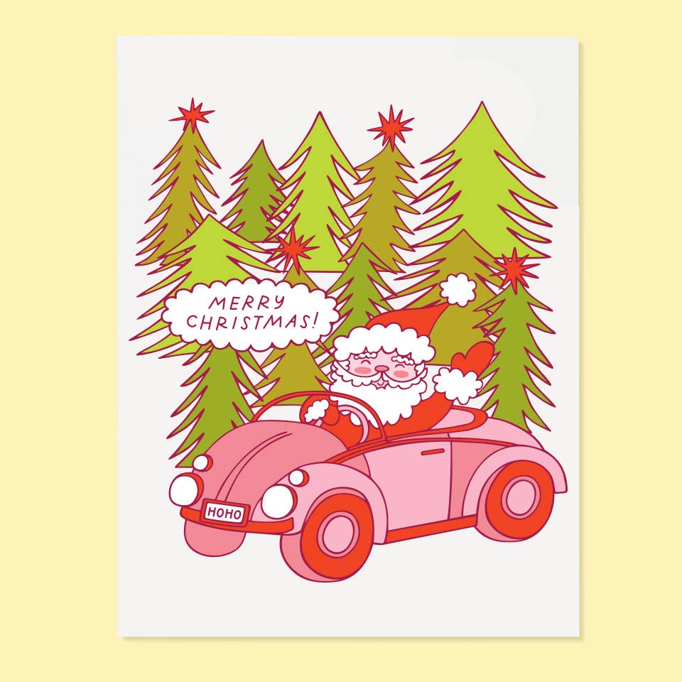 Driving Santa Card